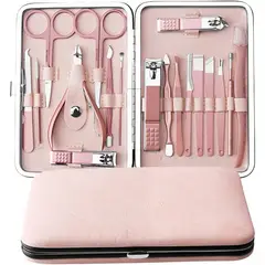 GENERICO - Set 18 Juego Manicura Acero Inoxidable Aseo Profesional
