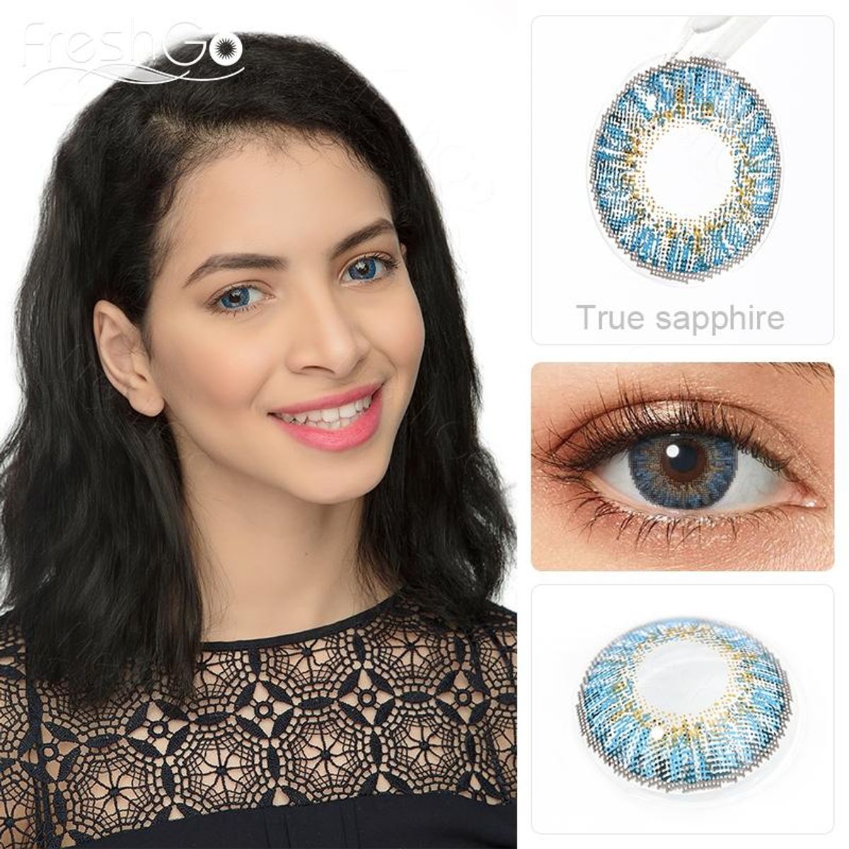 FRESHGO - Lentes de contacto FreshGo 3 tone - True sapphire