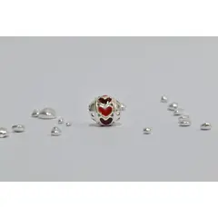 ROSETT - Colgante para pulsera en esfera con corazones Plata 925