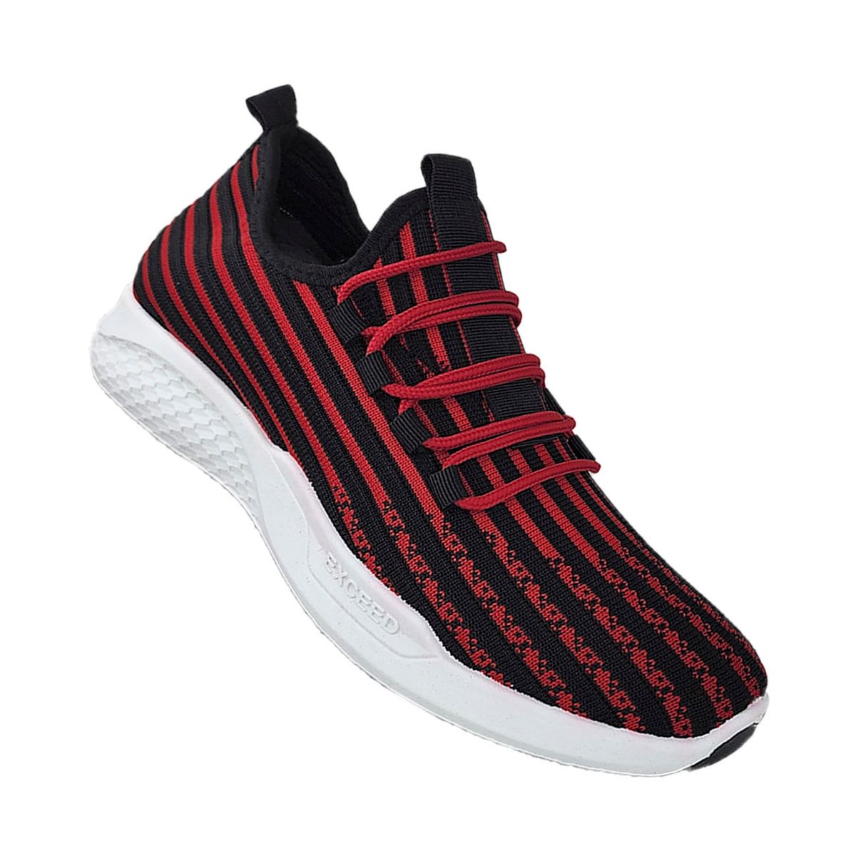 GENERICO - Zapatillas Deportivas Hombre Negro Rayas Rojas 3205