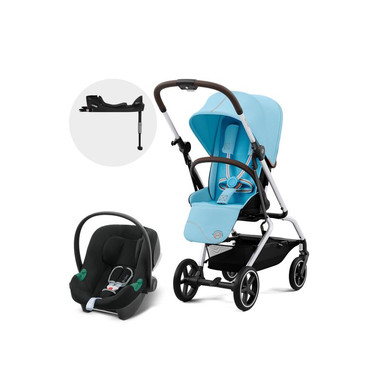 CYBEX - Coche Travel System Eezy S Twist Plus SLV B.Blue + Aton B2 + Base CYBEX