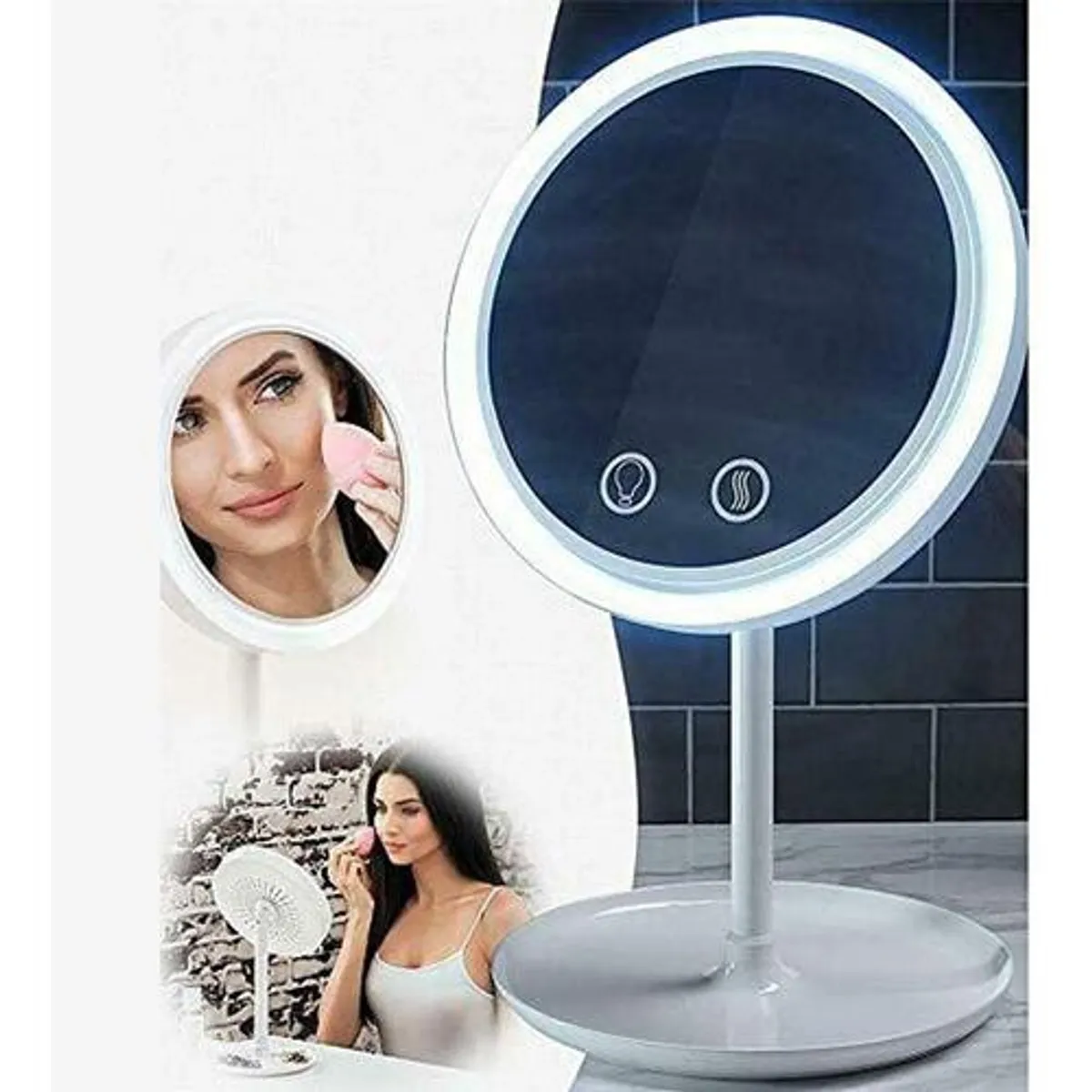 GENERICO - Espejo Luz Led Maquillaje Touch Plegable Recargable Usb