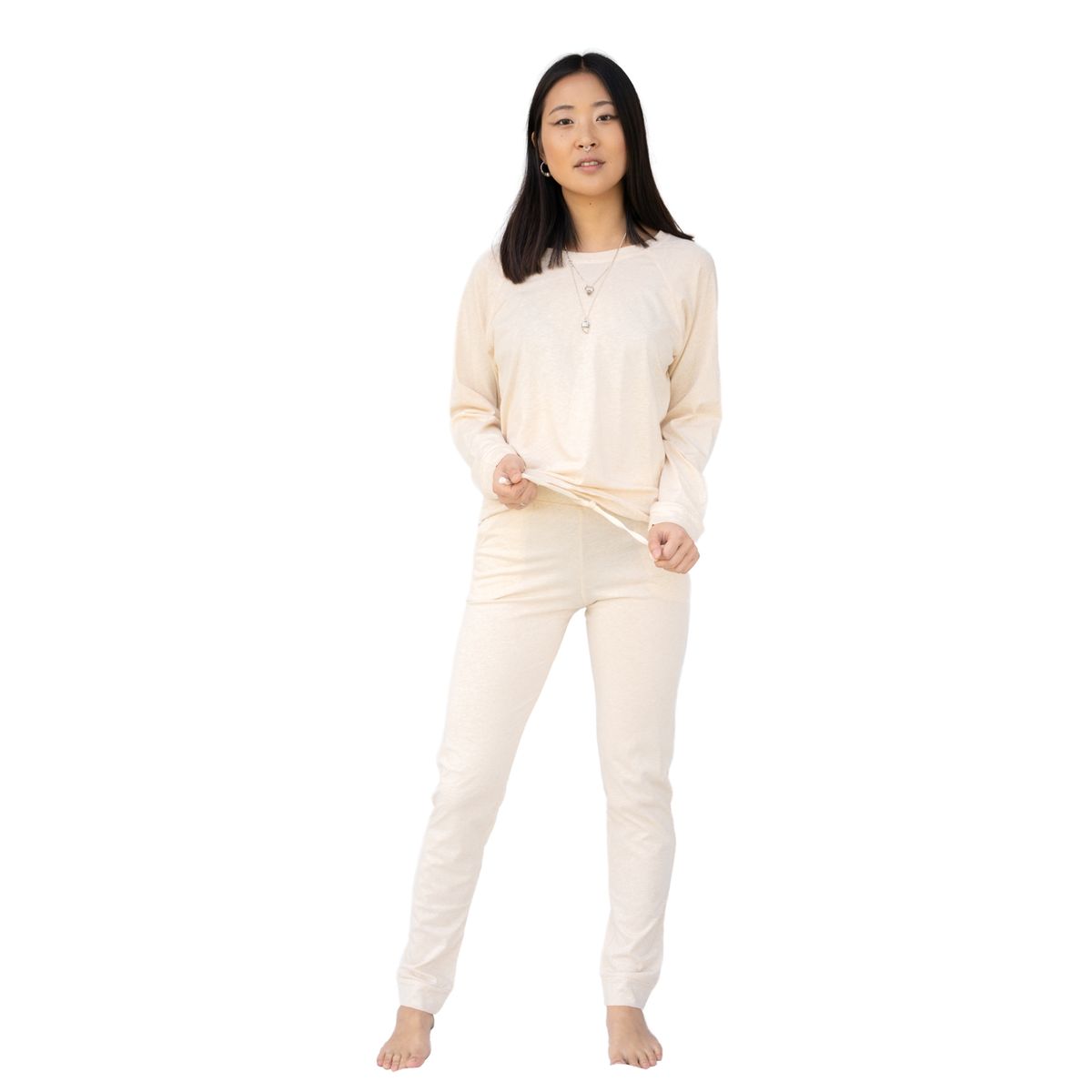 LUNNA SELFCARE & CONSCIOUS - Pijama Mujer Algodón Organico Pima - Adhara Camel