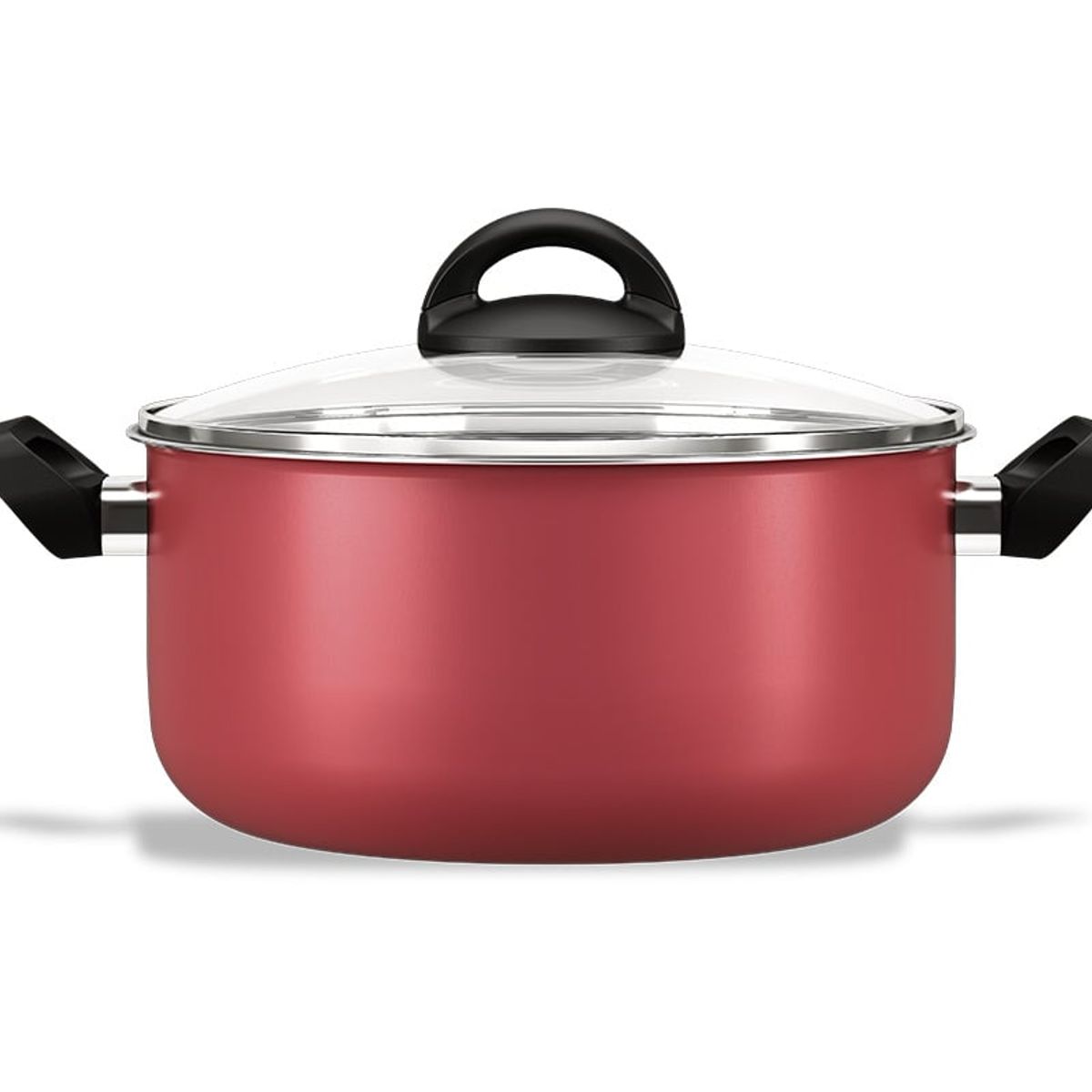 BRINOX - Cacerola Con Tapa 24cm 4.5L Brinox Maple Rojo
