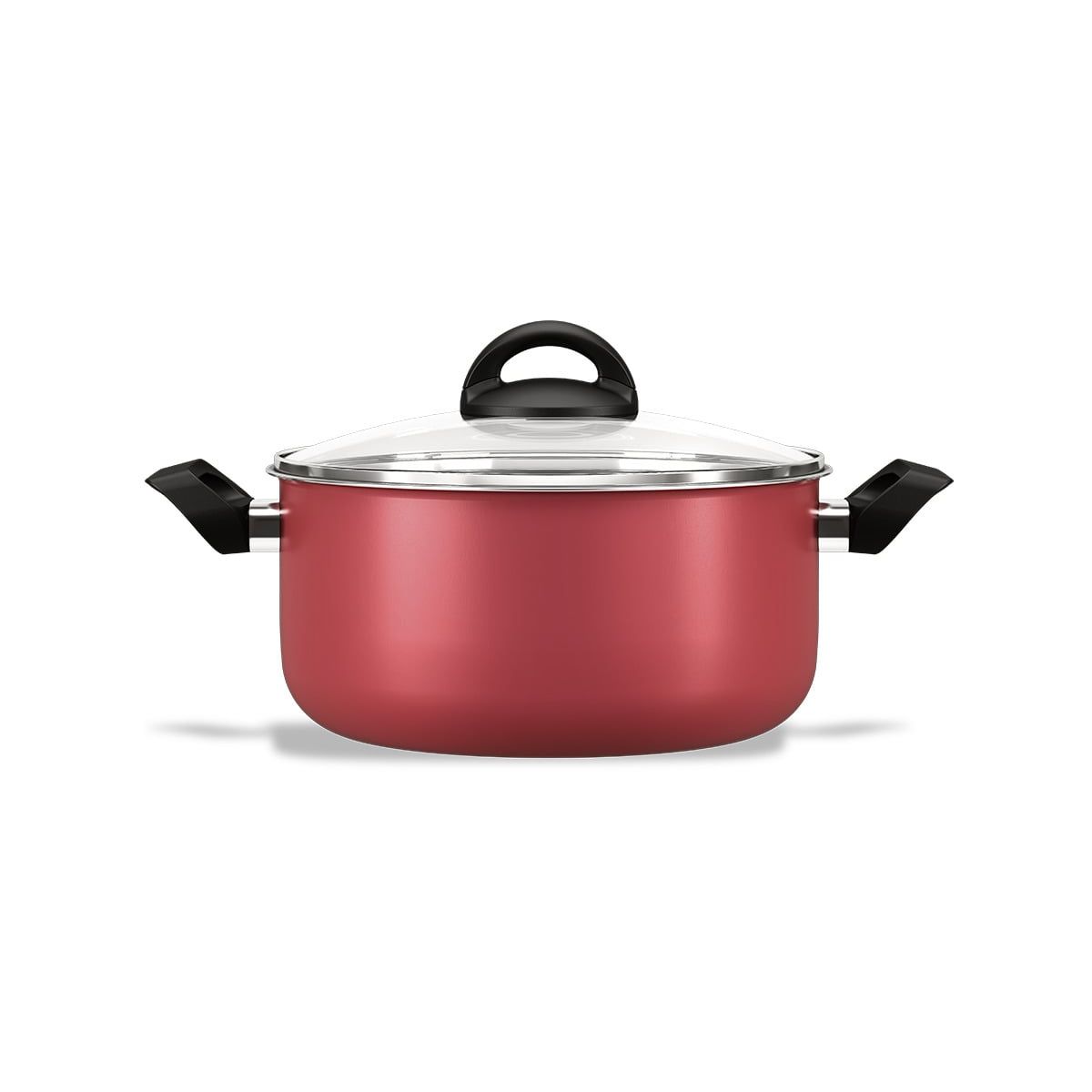 BRINOX - Cacerola Con Tapa 24cm 4.5L Brinox Maple Rojo