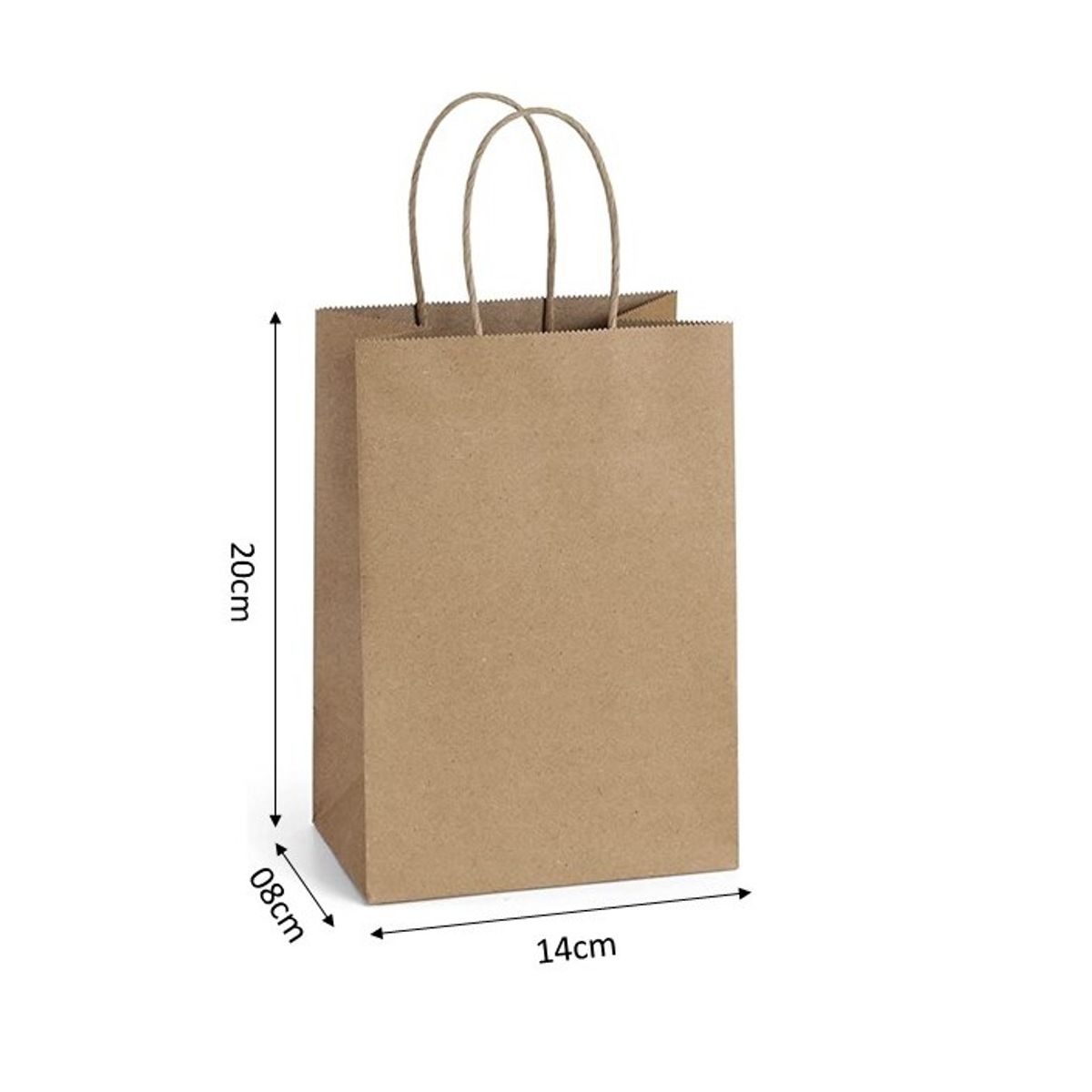 GENERICO - Bolsas de Papel Kraft 14x08x20 por 50 unidades