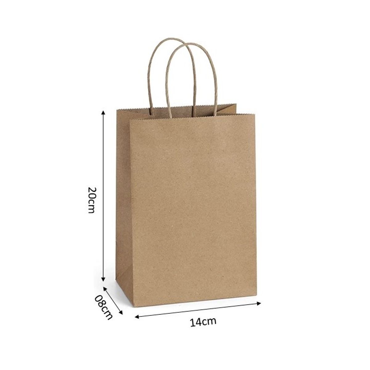 GENERICO - Bolsas de Papel Kraft 14x08x20 por 50 unidades