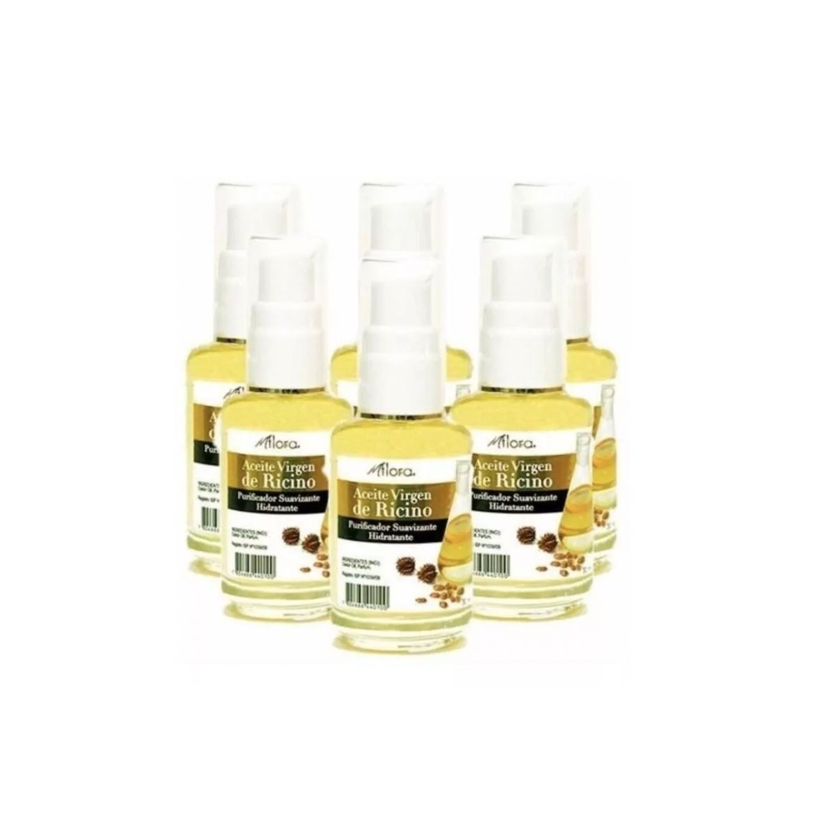 MFLORA - Pack 5 Aceite Virgen De Ricino Pelo Y Pestañas 30ml MFlora.-