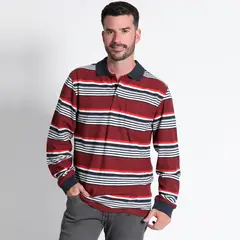 KOTTING - Polera Piqué Listada Manga Larga Regular Fit