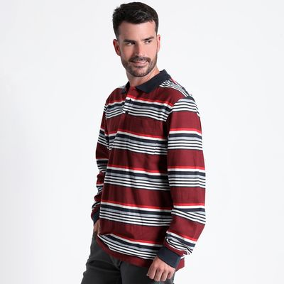 Imagen 2 del producto Polera Piqué Listada Manga Larga Regular Fit