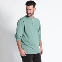 Polera Jersey Botónes Manga Larga Regular Fit