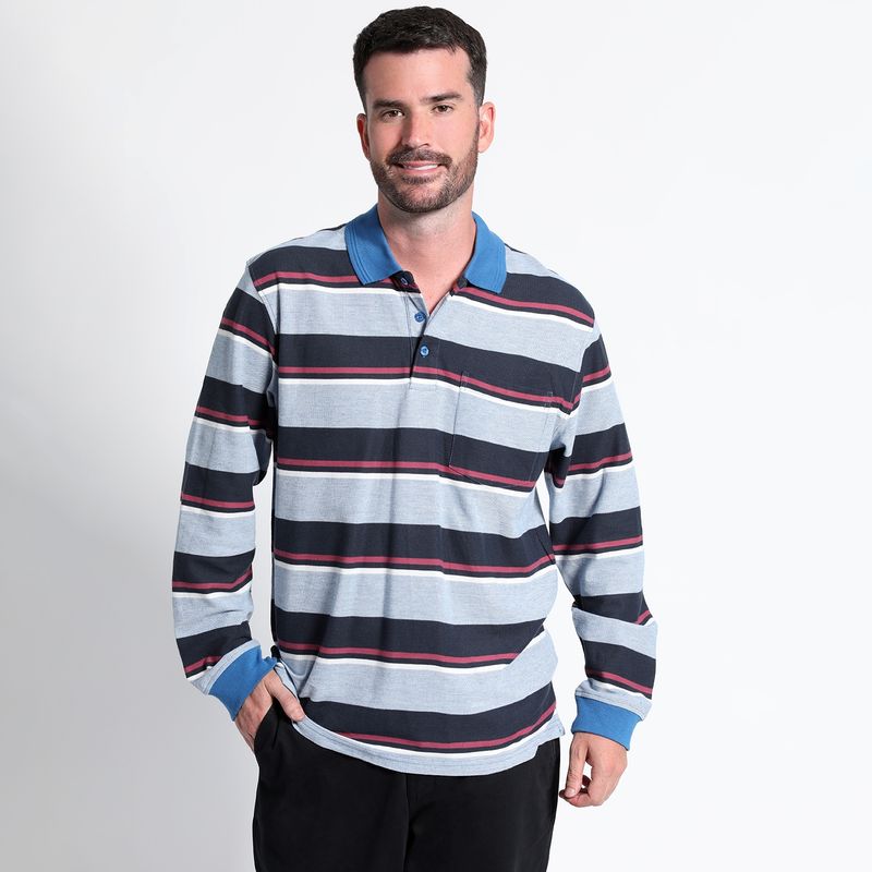 KOTTING - Polera Piqué Listada Manga Larga Regular Fit KOTTING
