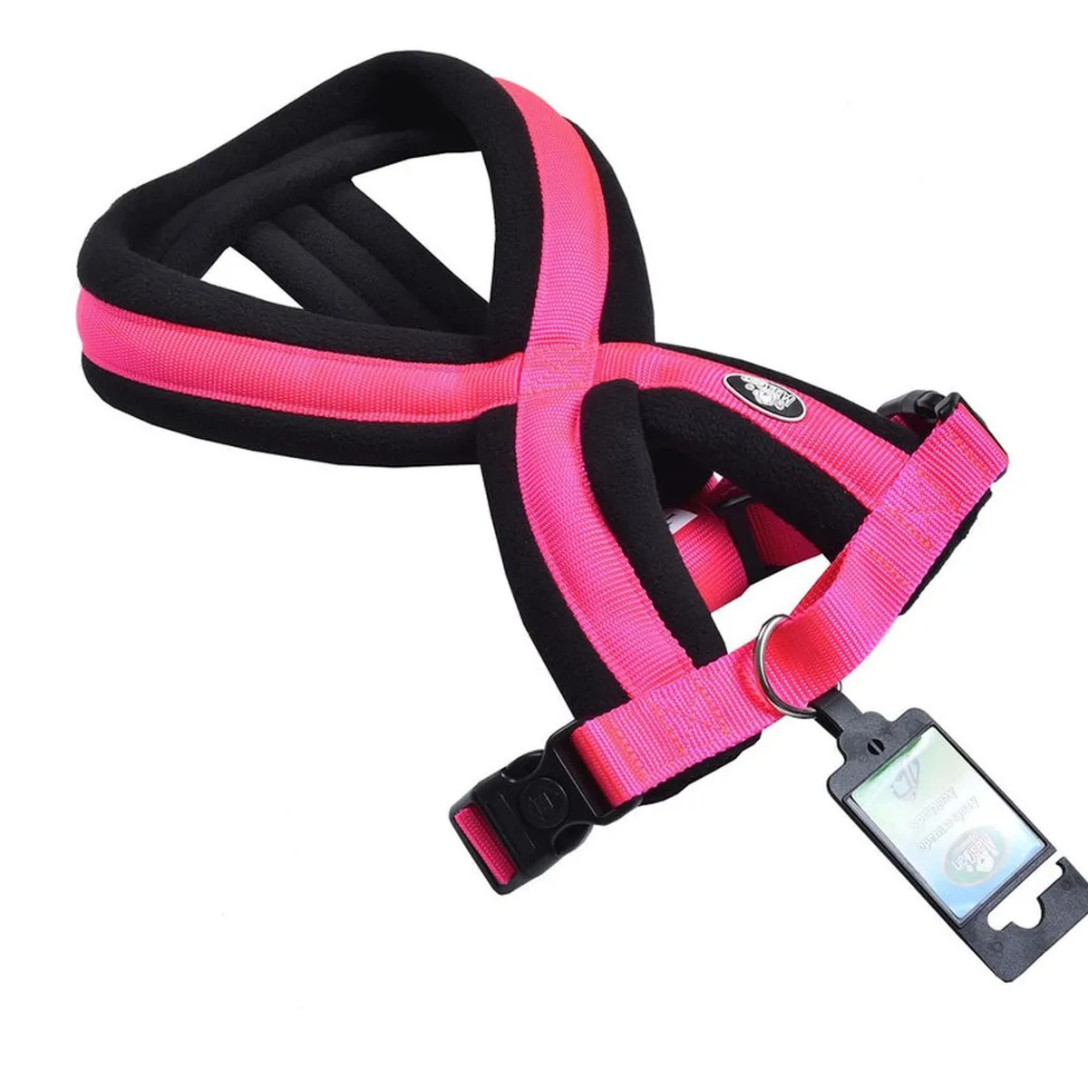 MASCAN - Arnés Cruzado Acolchado Talla M Fucsia Perros Mascan