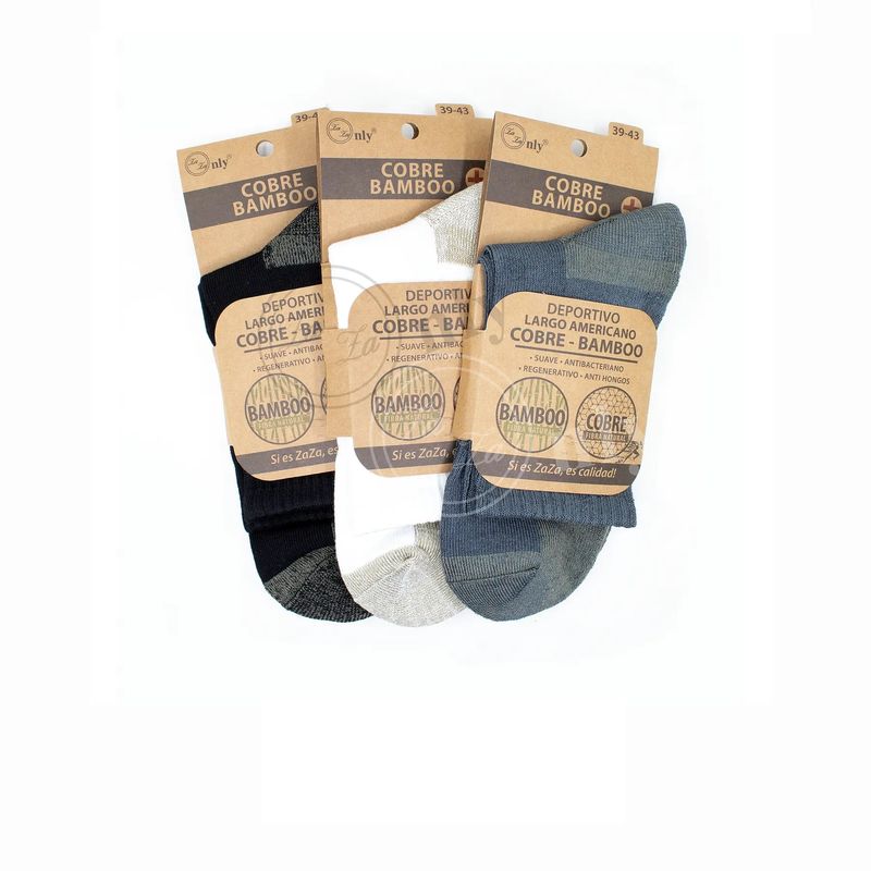 GARSIL - X6 Calcetines Deportivo De Hombre Bambú  Cobre - Largo Americano
