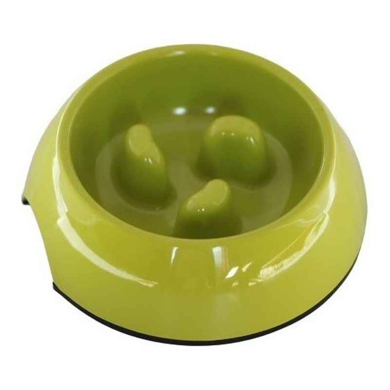 MASCAN - Plato Melamina Anti-ahogo Talla M Verde Perro Mascan