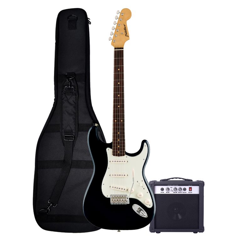 Combo Guitarra Electrica Negra + Amplificador
