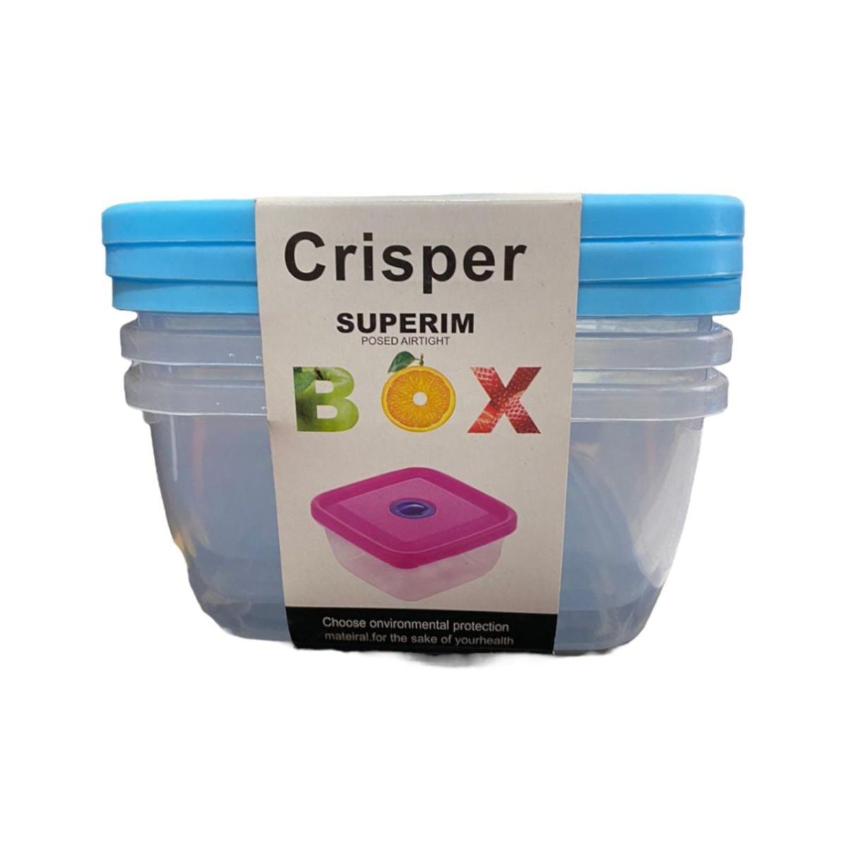 GENERICO - Set de 03 Envases Organizador Comida - Celeste