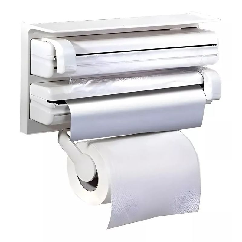 GENERICO - Dispensador Film Triple Para Cocina Porta Nova Porta Papel Aluminio
