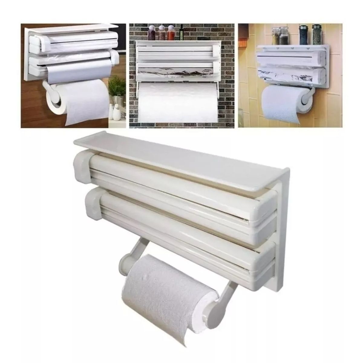 IRM - Dispensador Film Triple Para Cocina Porta Nova Porta Papel Aluminio