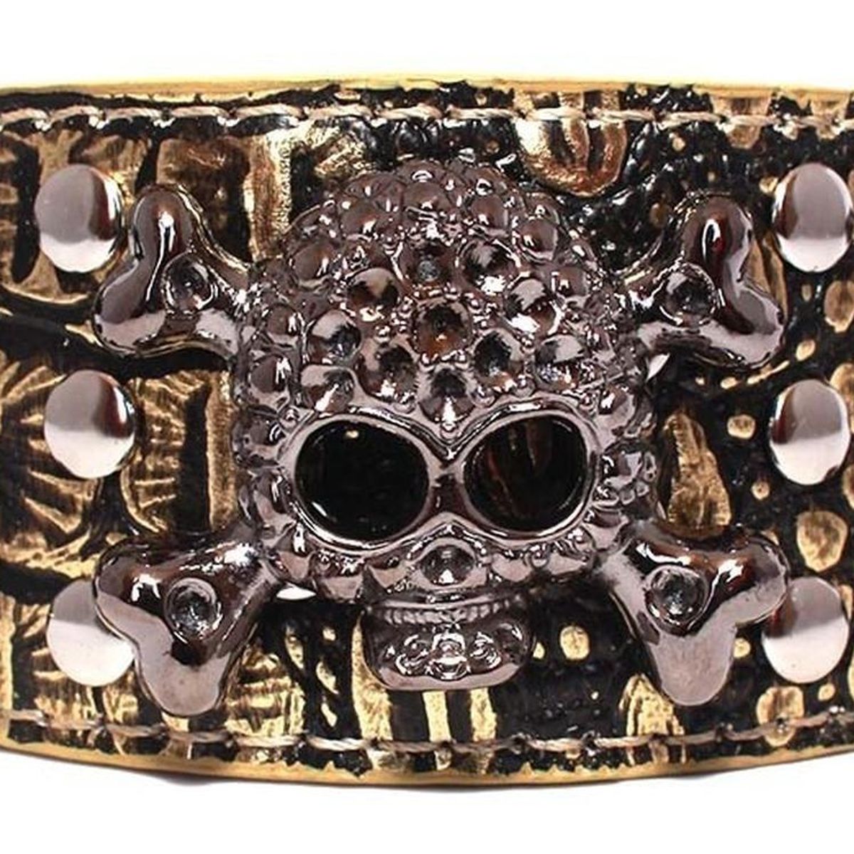 MASCAN - Collar Perro Calavera Puntas Redondas 2Xl Dorado Mascan