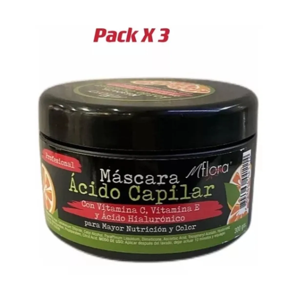 GENERICO - Pack 3 Crema Capilar Con Vitamina Y Acido Hialuronico Mflora
