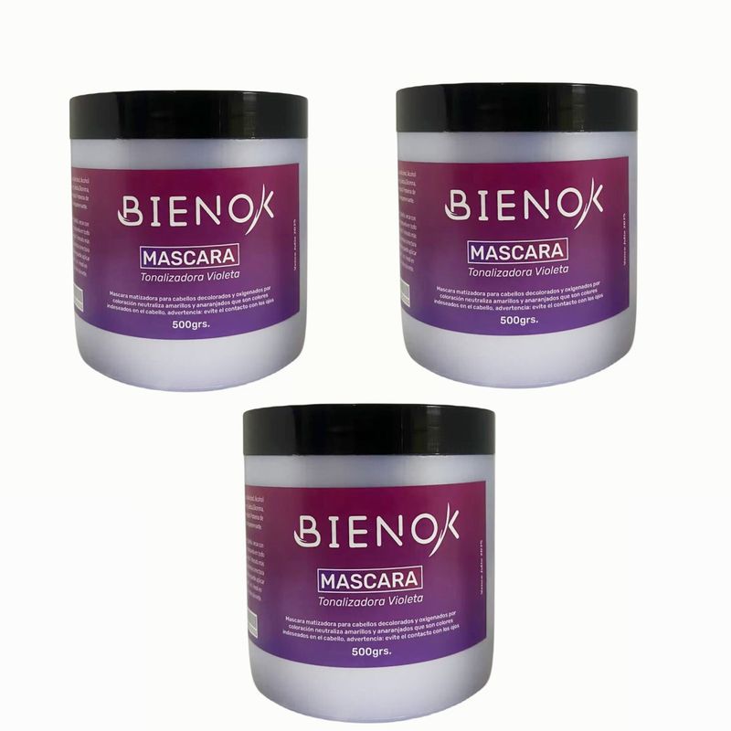 GENERICO - Pack 3 Crema Matizador Violeta 500ml - Bienok