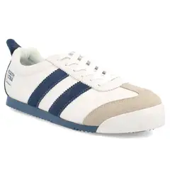 NORTH STAR - Zapatilla Retro Premium Cuero Blanco Azul