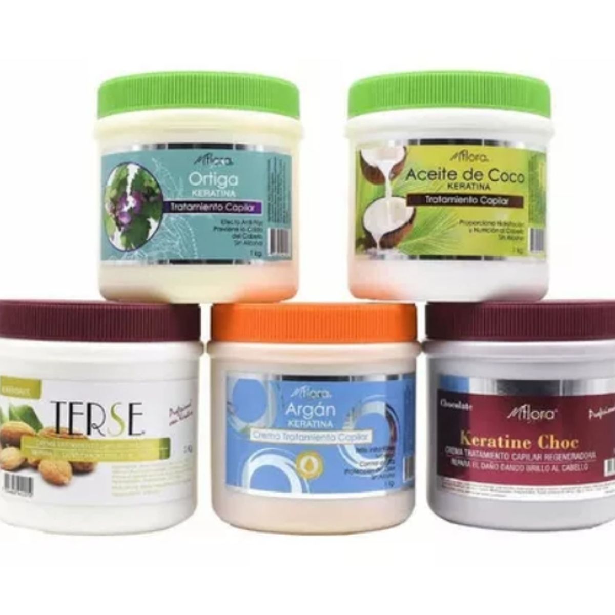 GENERICO - Pack 4 Crema Keratina 1 Kilo Flora Variadades.-