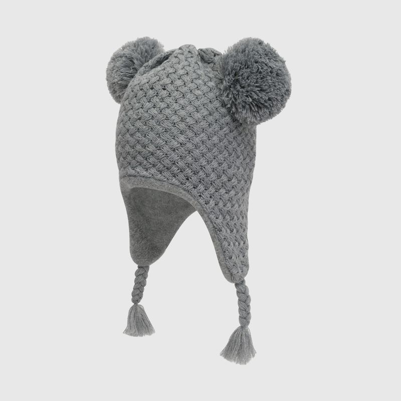 COLLOKY - Gorro de bebé niña tejido trenzado gris (3 a 24 meses)