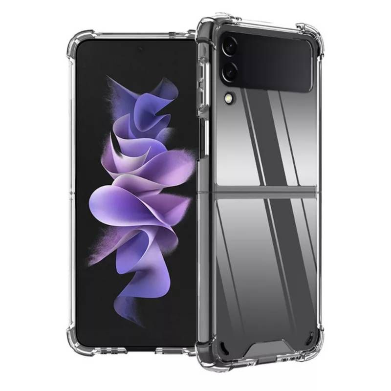 GENERICO - CARCASA TRANSPARENTE PARA SAMSUNG Z FLIP 3 CON BORDE REFORZADOS