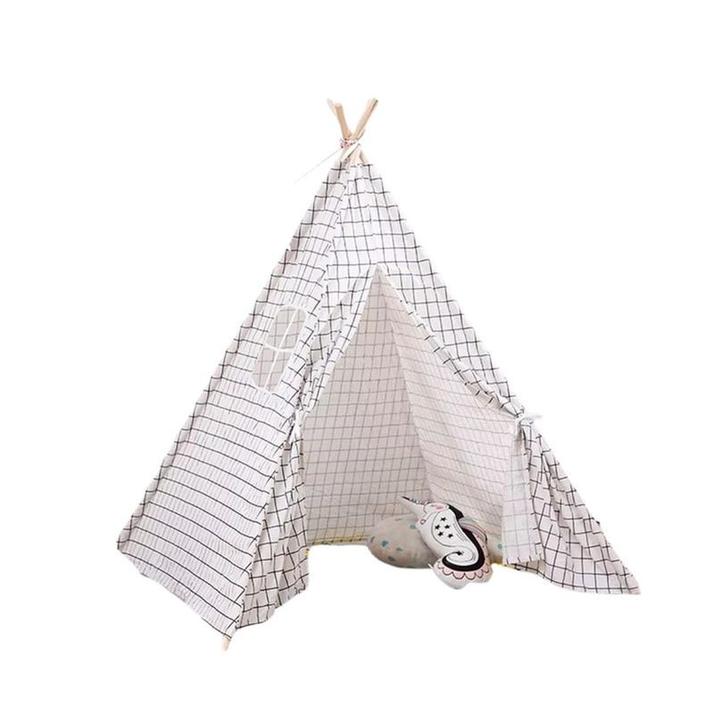 FIGLIO - Carpa Tipi Niños Infantil 160 cm Cuadros Juguete Decoracion