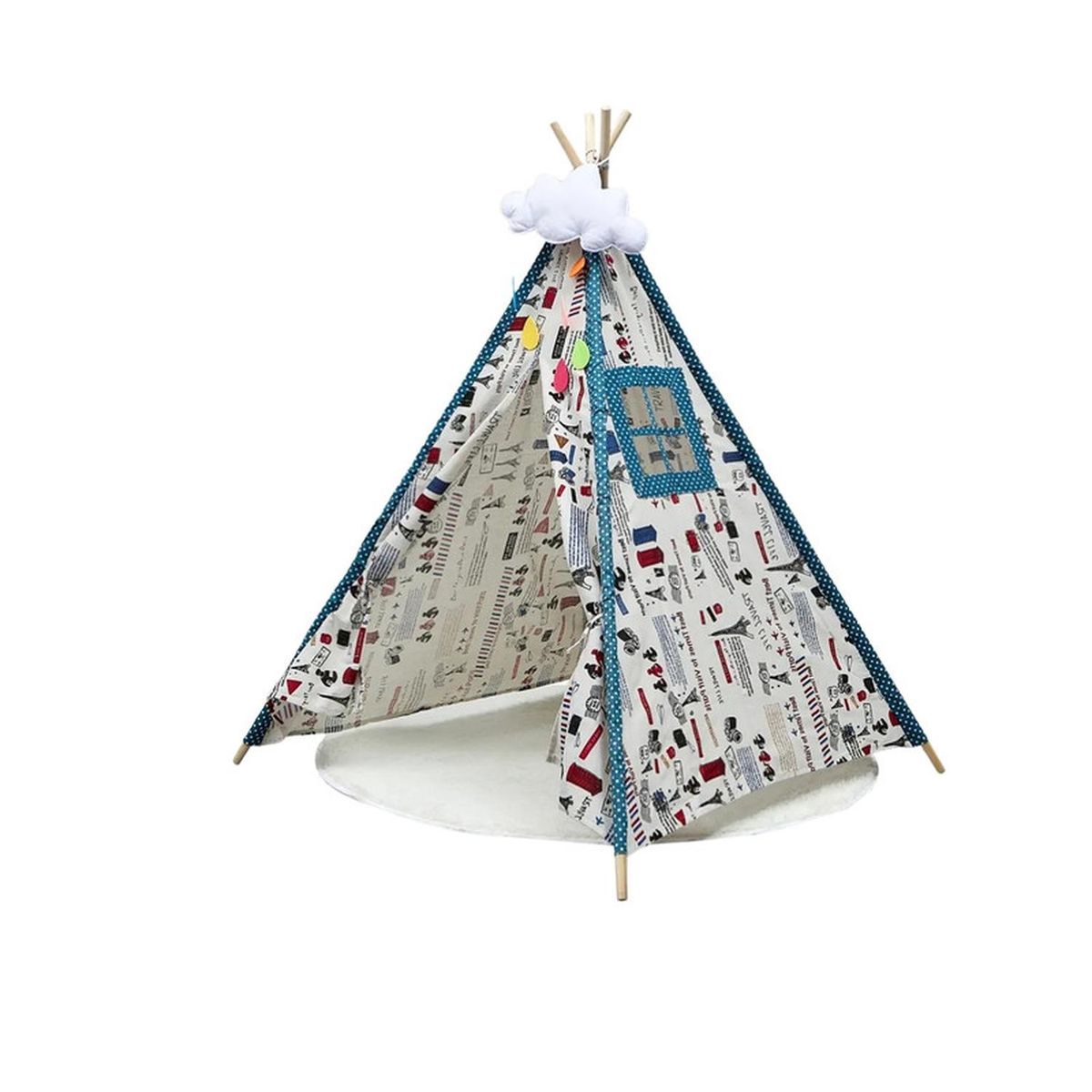 FIGLIO - Carpa Tipi Niños Infantil 160 Cm Paris Juguete Decoracion