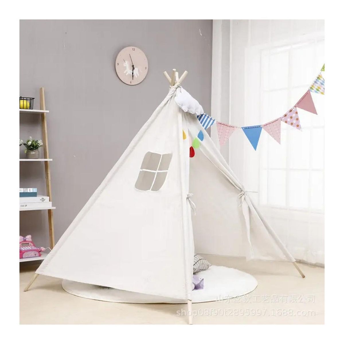 FIGLIO - Carpa Tipi Niños Infantil 160 Cm Blanca Juguete Decoracion
