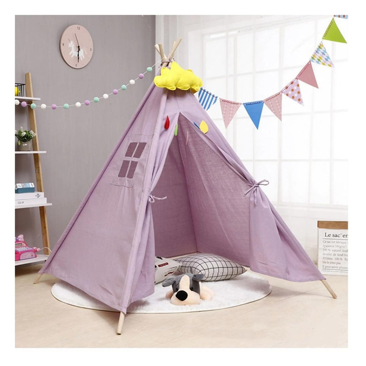FIGLIO - Carpa Tipi Niños Infantil 160 Cm Morada Juguete Decoracion