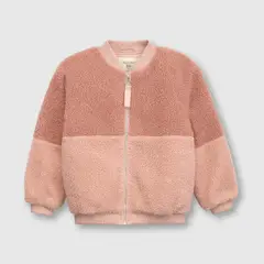 COLLOKY - Chaqueta de niña peluda bloques (2 a 12 años)