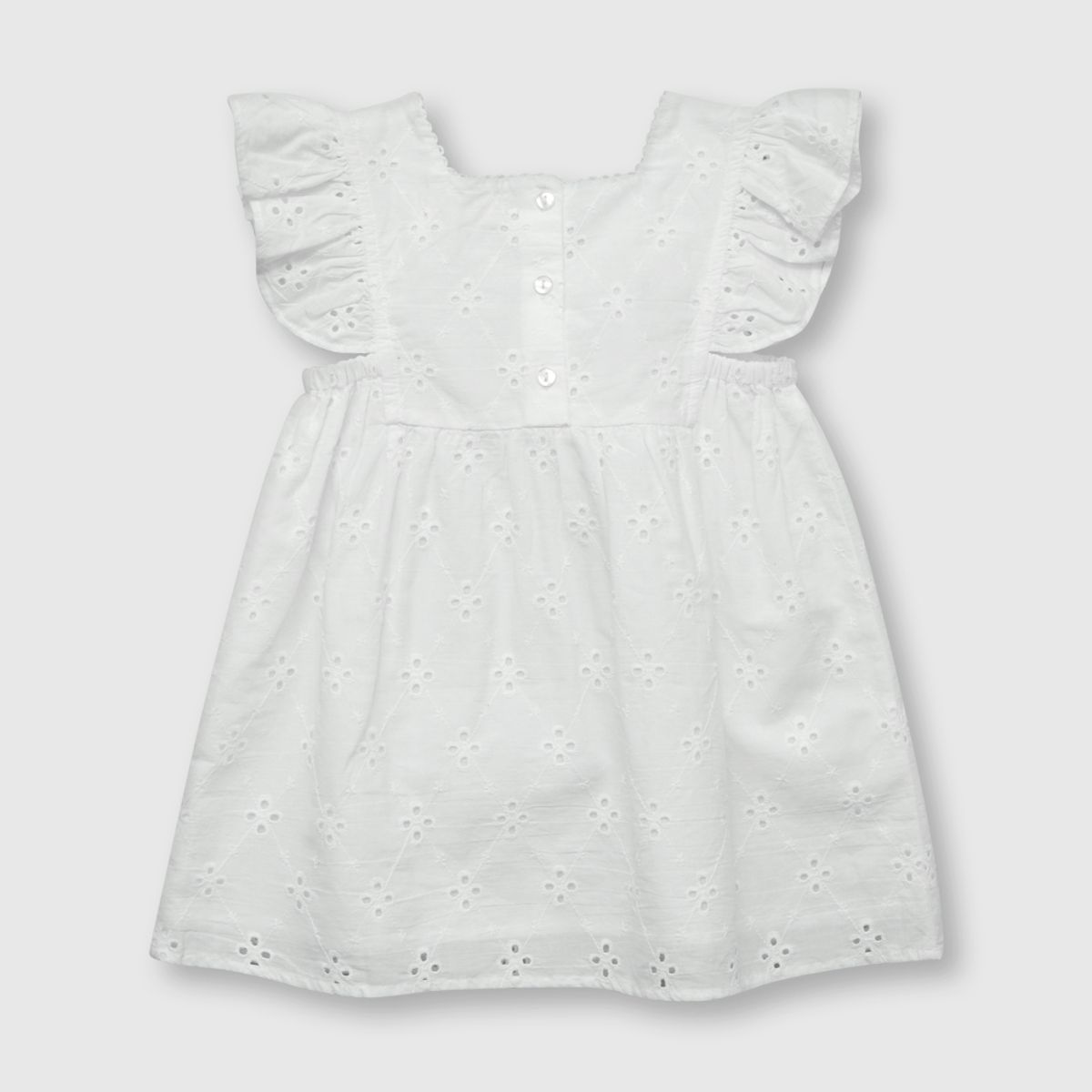 COLLOKY - Vestido de bebé niña blanco (3 a 36 meses)