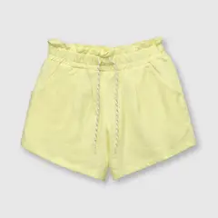 COLLOKY - Short de niña recogido de punto amarillo (2 a 12 años)