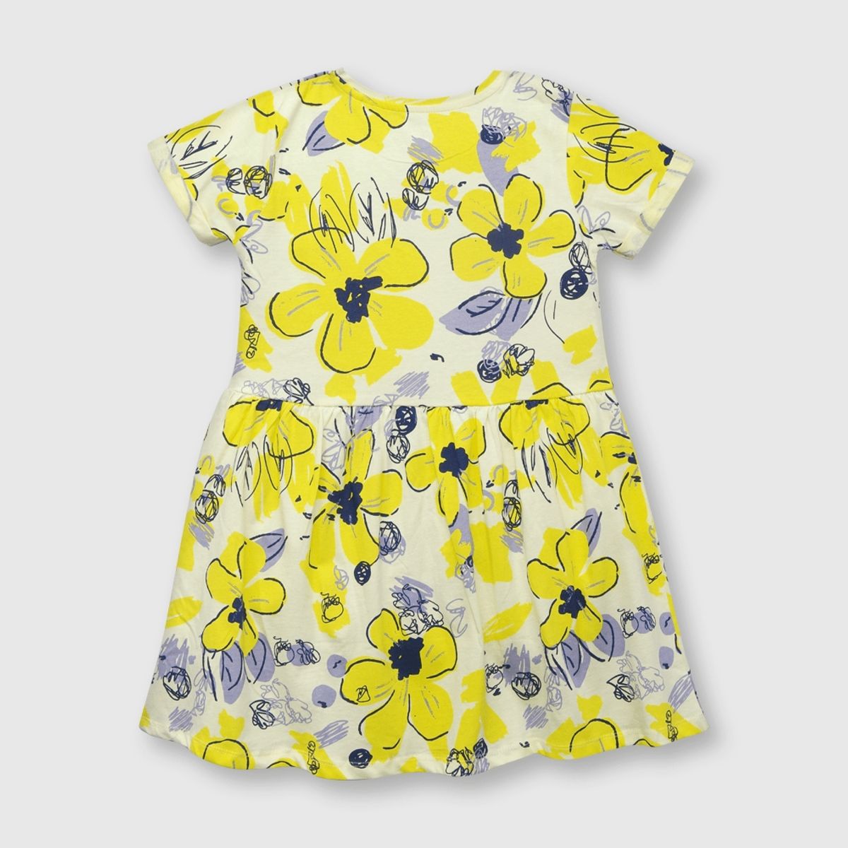 COLLOKY - Vestido de niña estampado amarillo (2 a 12 años)