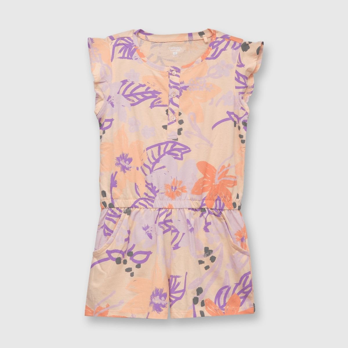 COLLOKY - Entero de niña estampado damasco (2 a 12 años)