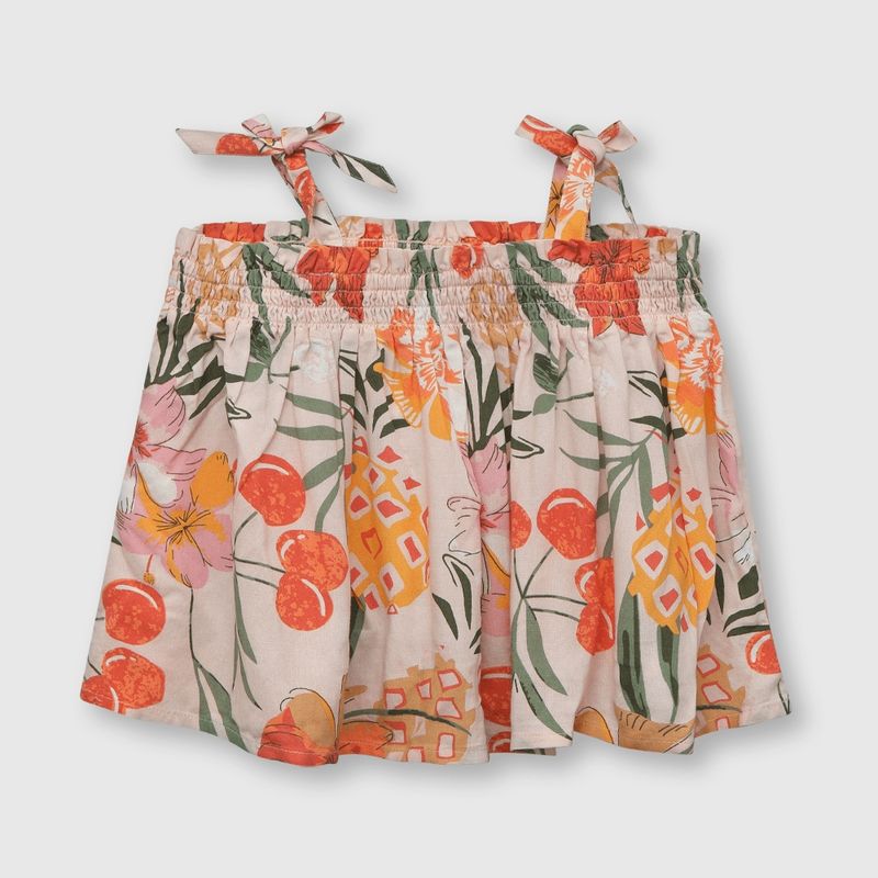 COLLOKY - Blusa de niña tropical damasco (2 a 12 años)