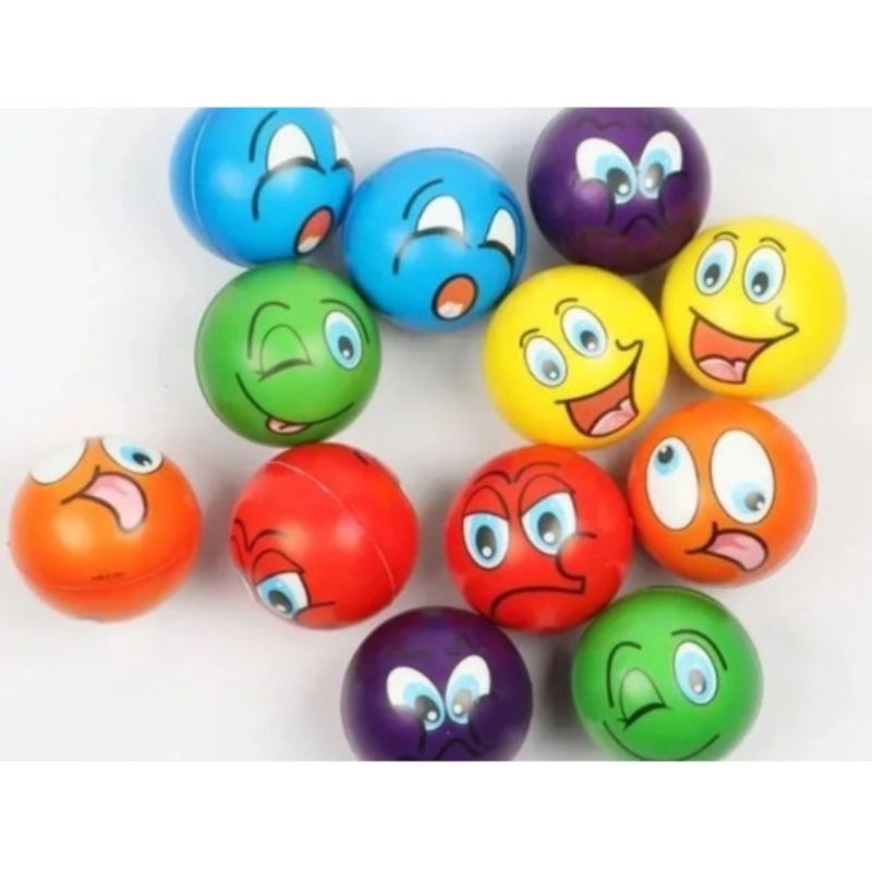 GENERICO - Pack 6 pelotas antiestres caritas emojies