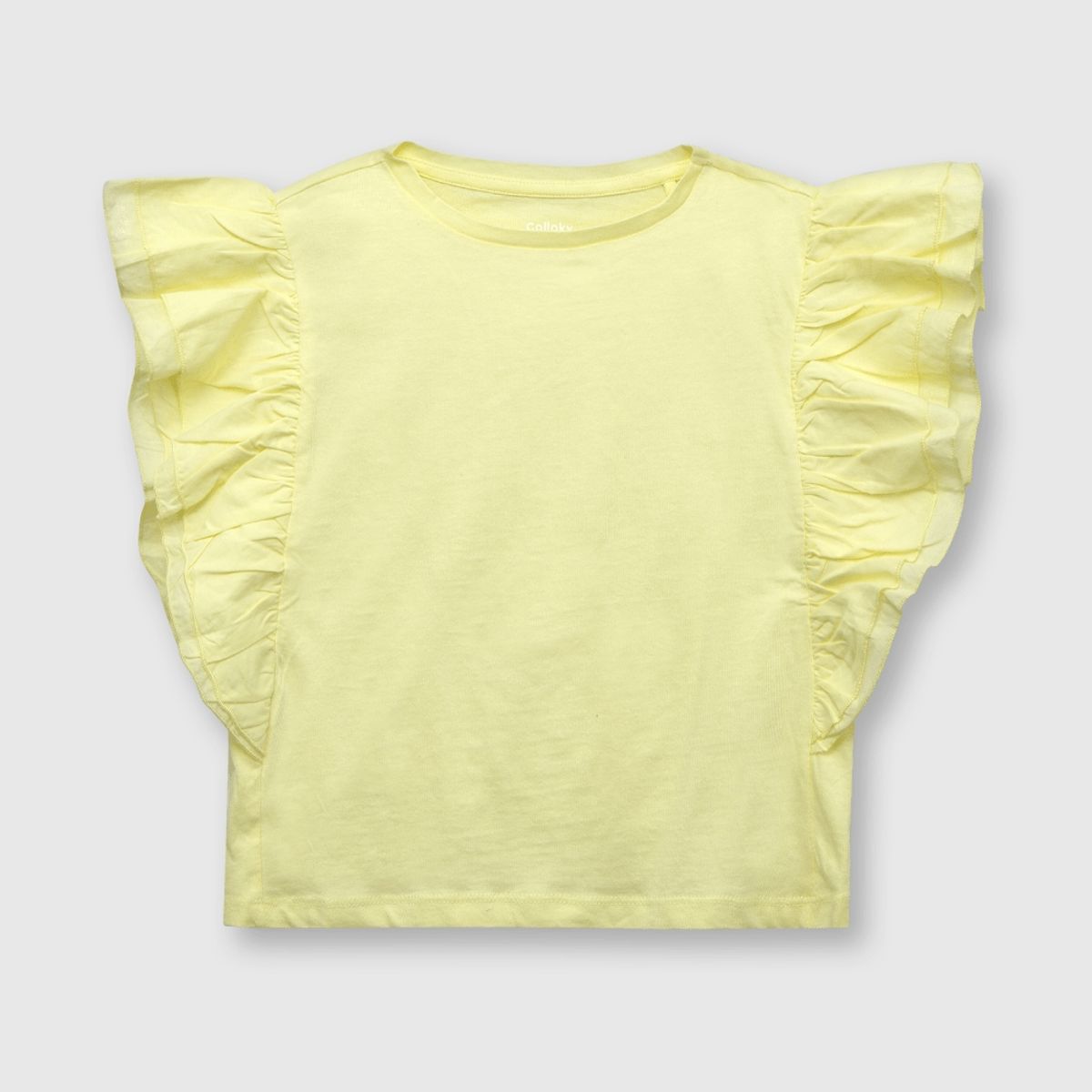 COLLOKY - Polera de niña vuelos amarilla (2 a 12 años)