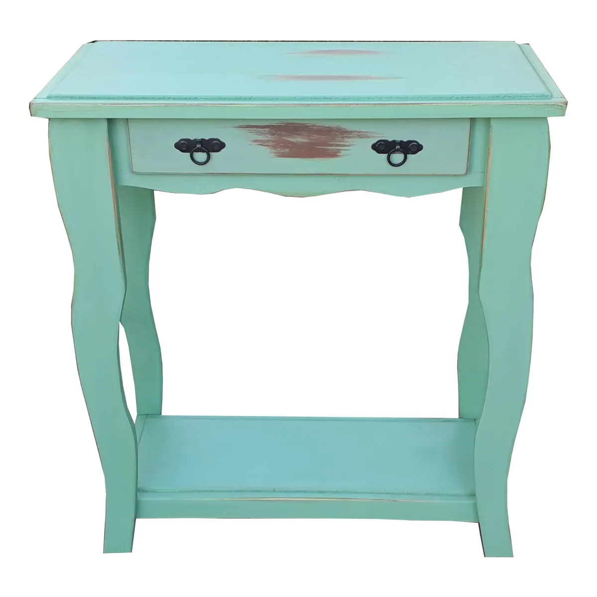 MARFELD MUEBLES - Mesa de arrimo vintage turquesa 80cm