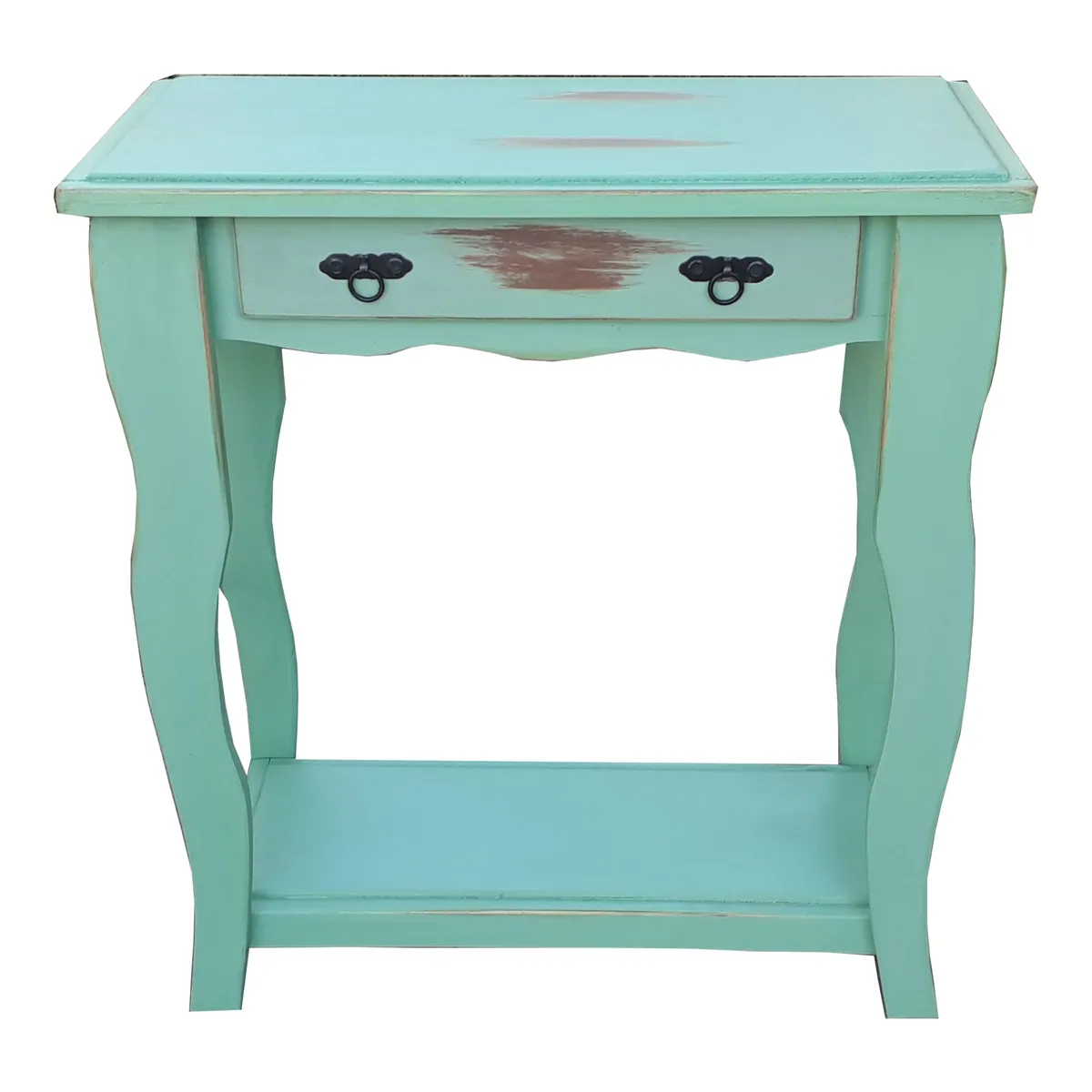 MARFELD MUEBLES - Mesa de arrimo vintage turquesa 80cm