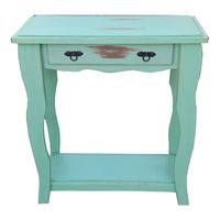 Mesa de arrimo vintage turquesa 80cm