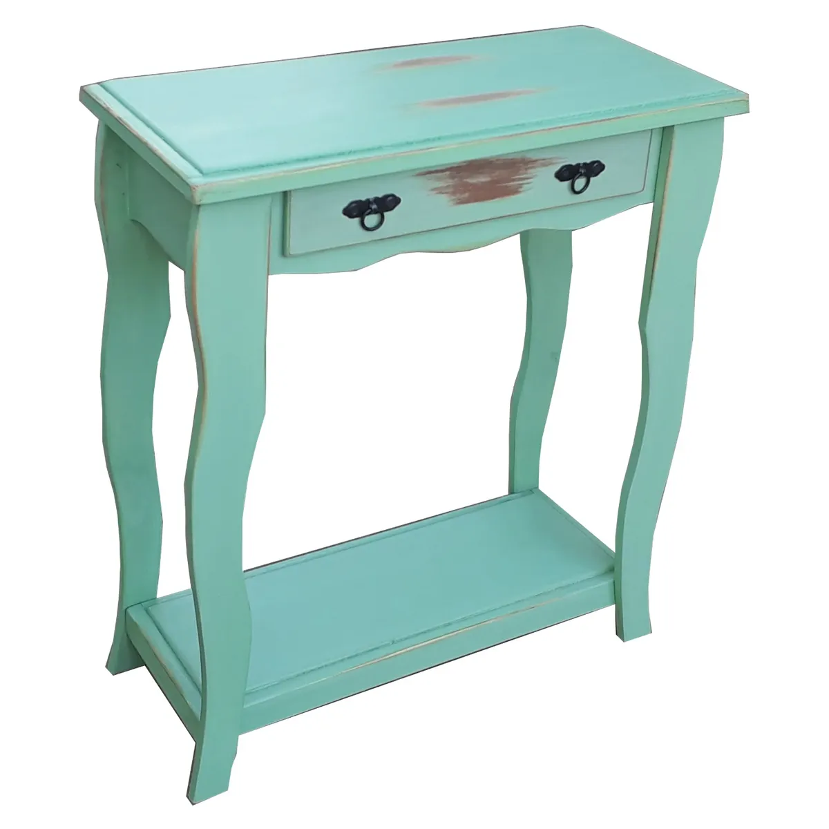 MARFELD MUEBLES - Mesa de arrimo vintage turquesa 80cm