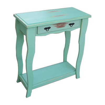 Imagen 2 del producto Mesa de arrimo vintage turquesa 80cm