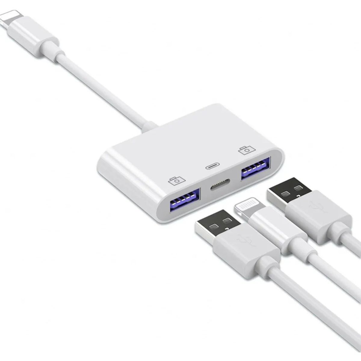 KUANGYE - Adaptador A Usb Para iPhone iPad 3 En 1