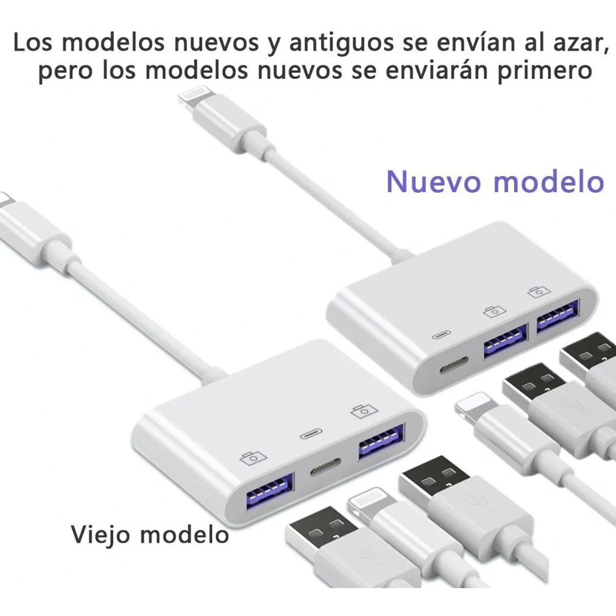 KUANGYE - Adaptador A Usb Para iPhone iPad 3 En 1