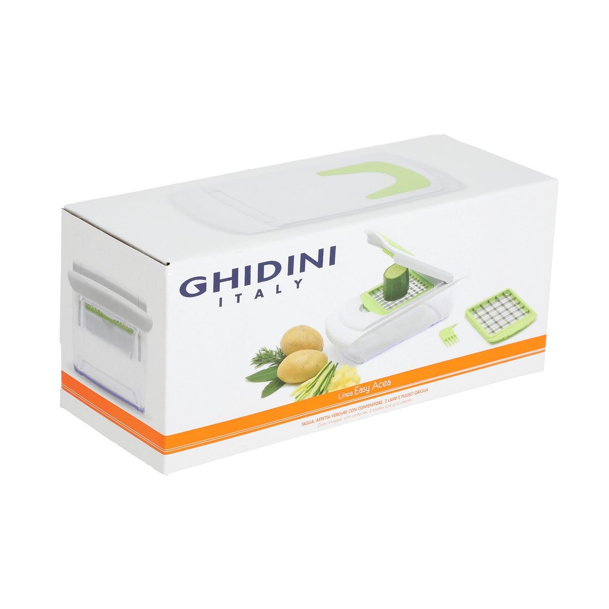 GHIDINI - Cortador  Verduras con Recipiente 2 Cuchillos Easy